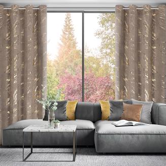 Zasłona gotowa na przelotkach MOLLY 140x250 Eurofirany brązowy