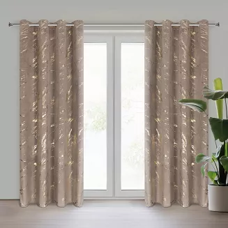 Zasłona gotowa na przelotkach MOLLY 140x250 Eurofirany brązowy