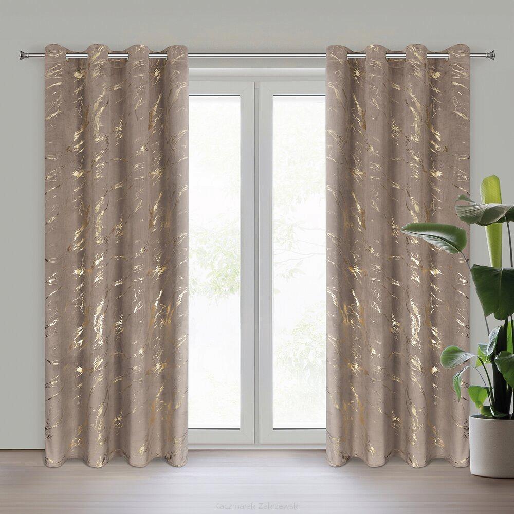 Zasłona gotowa na przelotkach MOLLY 140x250 Eurofirany brązowy