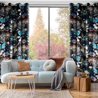 Zasłona gotowa na przelotkach ALANI Eurofirany czarny