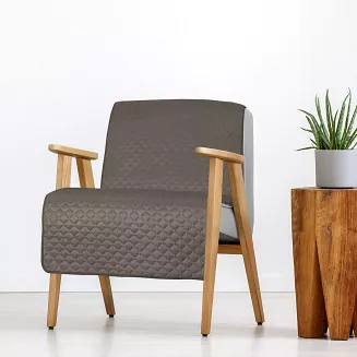 Narzuta dekoracyjna DIMON 70x160 ciemnobeżowa welurowa pikowana