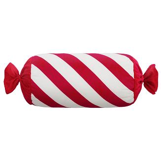 Poduszka dekoracyjna świąteczna 36x20 welurowa biała bordowa cukierek