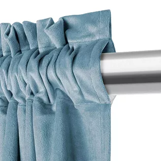 Zasłona gotowa na taśmie VELVET SOFT 140x270 welurowa niebieska