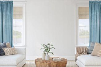 Zasłona gotowa na taśmie VELVET SOFT 140x270 welurowa niebieska