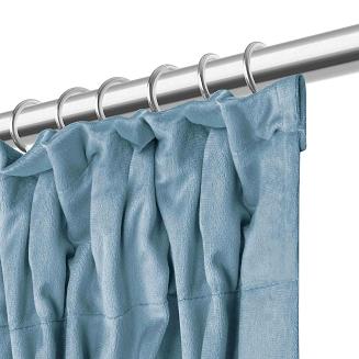 Zasłona gotowa na taśmie VELVET SOFT 140x270 welurowa niebieska