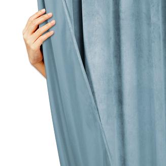 Zasłona gotowa na taśmie VELVET SOFT 140x270 welurowa niebieska