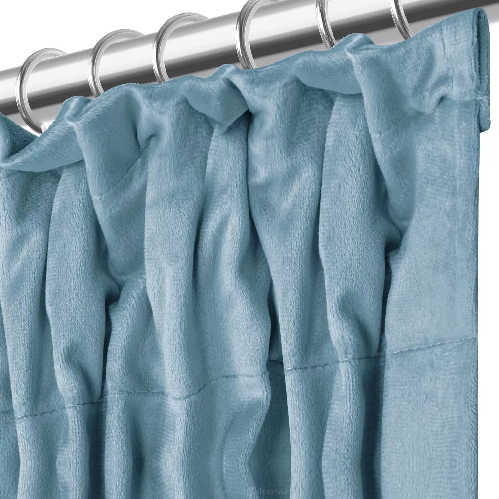 Zasłona gotowa na taśmie VELVET SOFT 140x270 welurowa niebieska