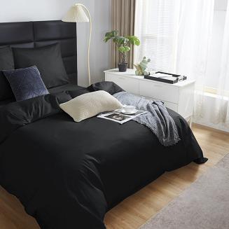 Pościel satyna bawełniana 140x200 SIN jednobarwna czarna