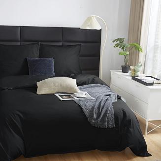 Pościel satyna bawełniana 140x200 SIN jednobarwna czarna