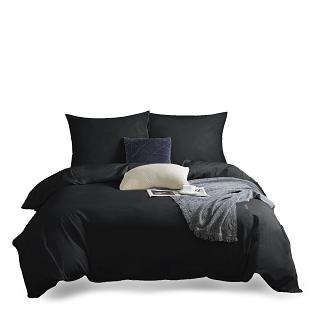 Pościel satyna bawełniana 140x200 SIN jednobarwna czarna
