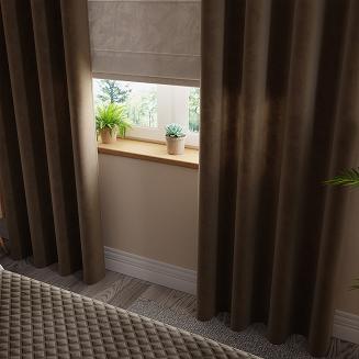 Zasłona gotowa na przelotkach VELVI 140x250 brązowa