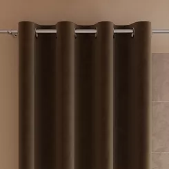 Zasłona gotowa na przelotkach VELVI 140x250 brązowa