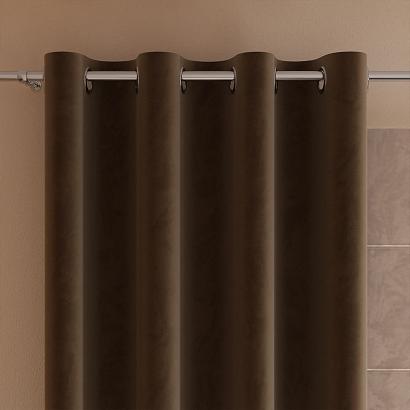 Zasłona gotowa na przelotkach VELVI 140x250 brązowa