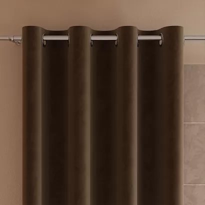 Zasłona gotowa na przelotkach VELVI 140x250 brązowa