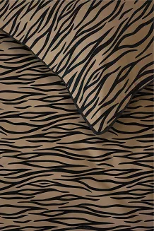 Poszewki z perkalu 40x40 beżowa czarna animal print zebra - komplet 2 szt