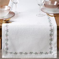 Obrus dekoracyjny LILY 40x140 Eurofirany biały