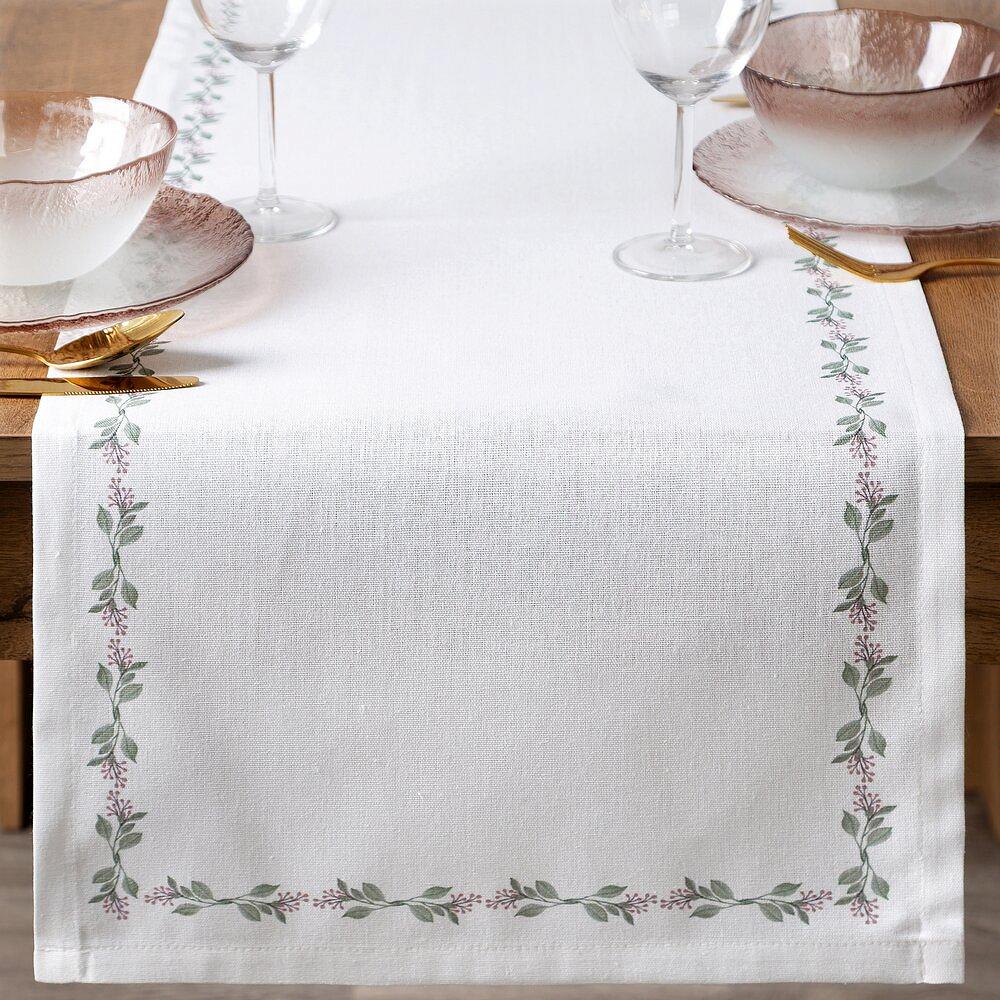 Obrus dekoracyjny LILY 40x140 Eurofirany biały