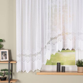 Firanka żakardowa gotowa na żabki MODESTA 400x160 biała