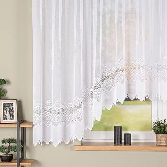 Firanka żakardowa gotowa na żabki MODESTA 400x160 biała