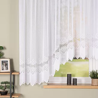 Firanka żakardowa gotowa na żabki MODESTA 400x160 biała