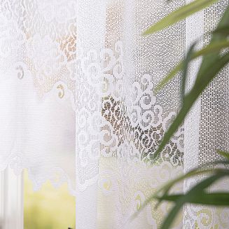 Firanka żakardowa gotowa na żabki MODESTA 400x160 biała