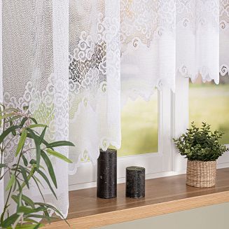 Firanka żakardowa gotowa na żabki MODESTA 400x160 biała