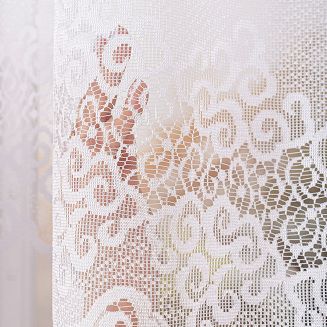 Firanka żakardowa gotowa na żabki MODESTA 400x160 biała