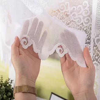 Firanka żakardowa gotowa na żabki MODESTA 400x160 biała