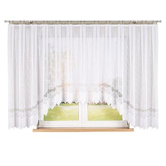 Firanka żakardowa gotowa na żabki MODESTA 400x160 biała