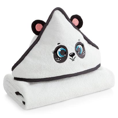 Ręcznik dziecięcy z kapturkiem BABY73 100x100 Eurofirany biały słodka panda
