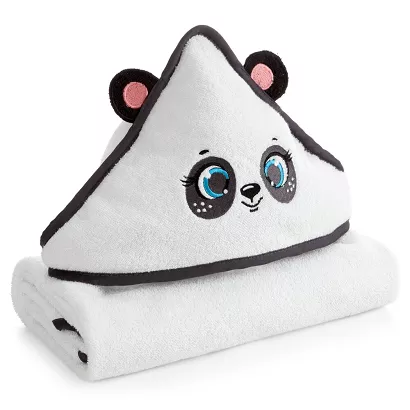Ręcznik dziecięcy z kapturkiem BABY73 100x100 Eurofirany biały słodka panda