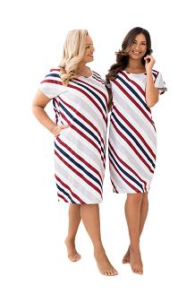 Koszula damska REGINA kod 175 biała bordowa granatowa ukośne pasy kieszenie