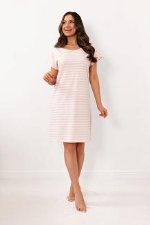 Koszula damska REGINA kod 2001 różowa w przecierane paski