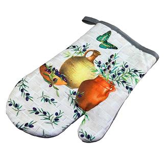 Rękawice kuchenne 18x27 z magnesem 2 szt. szare oliwna prowansja