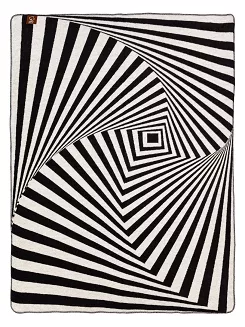 Koc bawełniano-akrylowy 150x200 geometryczna zebra