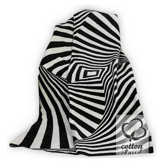 Koc bawełniano-akrylowy 150x200 geometryczna zebra