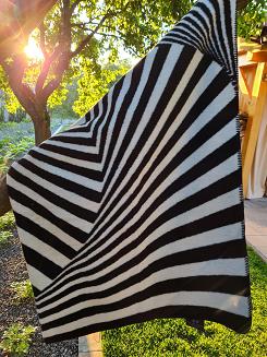 Koc bawełniano-akrylowy 150x200 geometryczna zebra