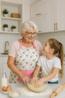 Bawełniany fartuch kuchenny z kieszonką 60x75 ENGLISH ROSE róże