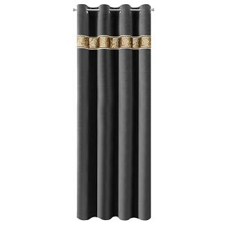 Zasłona gotowa na przelotkach BUENO 140x250 Eurofirany czarny