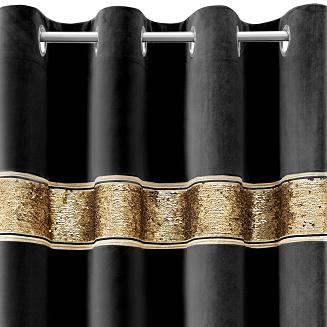 Zasłona gotowa na przelotkach BUENO 140x250 Eurofirany czarny