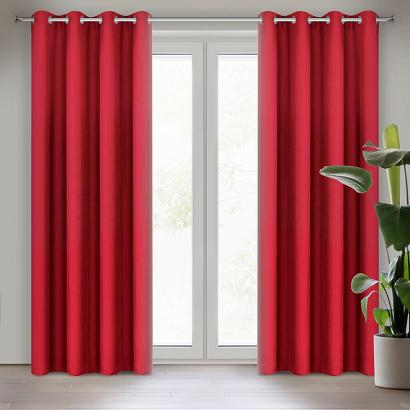 Zasłona gotowa na przelotkach RITA 140x250 Eurofirany czerwona