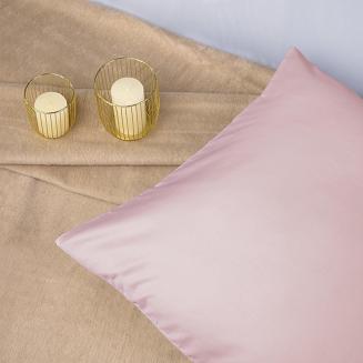 Poszewka satyna bawełniana 40x40 jednobarwna różowa