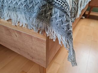 Komplet dekoracyjny narzuta 170x205 + 2x 60x170 szara krata