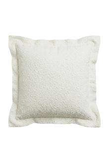 Poszewka dekoracyjna Dreamy boucle 40x40 kremowa miękka o strukturze boucle z plisą