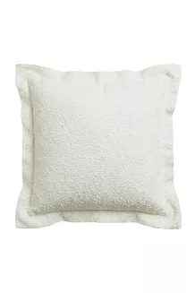 Poszewka dekoracyjna Dreamy boucle 40x40 kremowa miękka o strukturze boucle z plisą