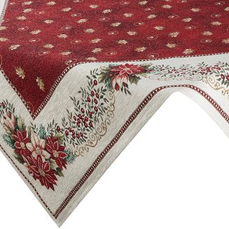 Obrus świąteczny 100x100 Eurofirany czerwony