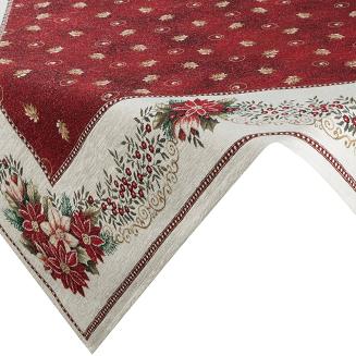 Obrus świąteczny 100x100 Eurofirany czerwony