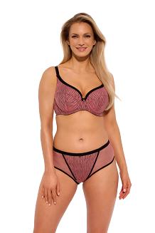 Biustonosz z koronką Semi-Soft Lise 1259 półusztywniany morelowy czarny