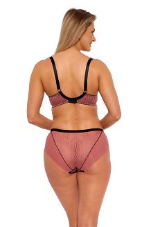 Biustonosz z koronką Semi-Soft Lise 1259 półusztywniany morelowy czarny