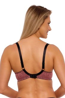 Biustonosz z koronką Semi-Soft Lise 1259 półusztywniany morelowy czarny